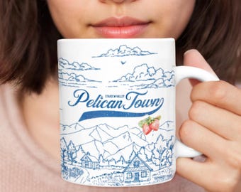 Stardew Valley Pelican Town mok vintage design gepersonaliseerd gezellig gamers cadeau 11oz koffiekop aardbei retro gamingmerchandise