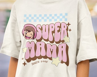 Personalized Cooking Mama Oversized Shirt Mothers Day Gift for Cozy Gamer Mom Funny Birthday Gift For Her Baby Announcement Retro Graphic