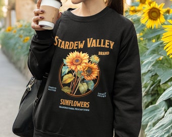 Stardew Valley Sweatshirt Sunflower Pullover Trendy Gaming Gift For Cozy Gamer Pelican Town Summer Graphic Tee Stardew Merch Unique Gift