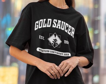 Final Fantasy VII Oversized Gold Saucer TShirt Trendy Gaming Gift For Cozy Gamer FF7 Graphic Tee Final Fantasy 7 Merch College Shirt