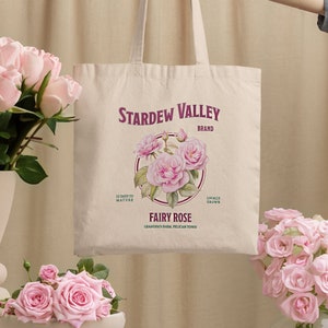 Stardew Valley Tote Bag Fairy Rose Tote Trendy Gift For Cozy Gamer Vibes Pelican Town Unique Canvas Tote Bag Stardew Merch