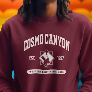 Unisex Final Fantasy 7 Cosmo Canyon Sweatshirt, College Style Final Fantasy VII, FFVII, FF7, Trendy Gaming Gift, Gaming, Cozy Gamer