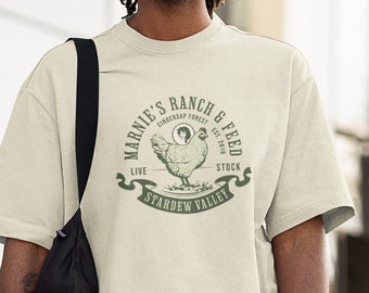 Stardew Valley Marnie&#39;s Ranch Oversized Shirt, Trendy Gaming Gift, Cozy Gamer, Pelican Town, Retro Graphic Tee, Unique Gift Design