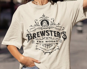 Unisex Oversized Brewster's The Roost Cafe Shirt, Trendy Gaming Gift, Gaming, Cozy Gamer, Cozy ACNH Merch, Graphic Tee, Unique Gift Design