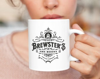 Brewster's Roost Cafe-koffiemok, gezellig gamen, theekop gamer, trendy verjaardagscadeau gamer, gezellige ACNH-merchandise, vintage design, keramiek 11 oz