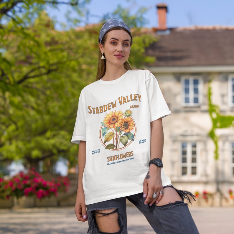 Stardew Valley Shirt Oversized Sunflower Tshirt Trendy Gaming Gift for ...