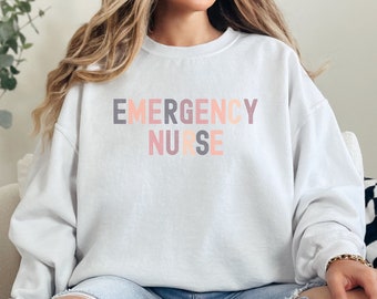 Emergency Nurse Crewneck Sweatshirt: Cozy ER/ED Pullover