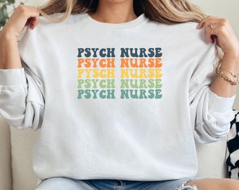 Retro Psych Nurse Crewneck Sweatshirt - Mental Health Gift