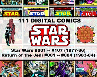 Bandes dessinées numériques Star Wars | merveille | film | rétro vintage de collection | Années 1970 | Années 80 | Jedi | Skywalker | empire contre-attaque | #STDC001