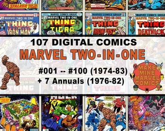 Marvel Zwei-In-Eins Digitale Comics | Vintage Retro Sammlerstück | 1970er Jahre | 1980er Jahre | Abenteuer | Superhelden | Ding | Die Fantastischen Vier | #TODC001