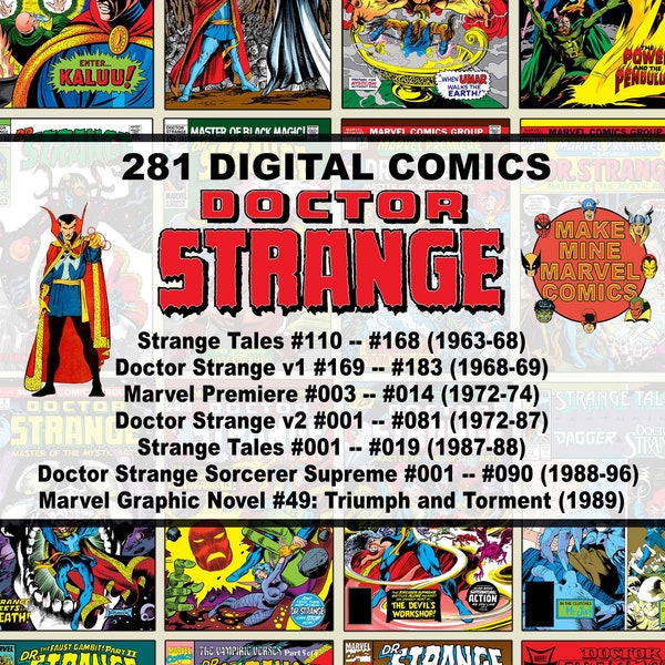 Doctor Strange Digital Comics | Marvel | Superhelden | Vintage Retro-Sammlerstück der 1960er Jahre | 1970er Jahre | 1980er Jahre | 1990er Jahre | Zauberei | Magie | #DSDC001