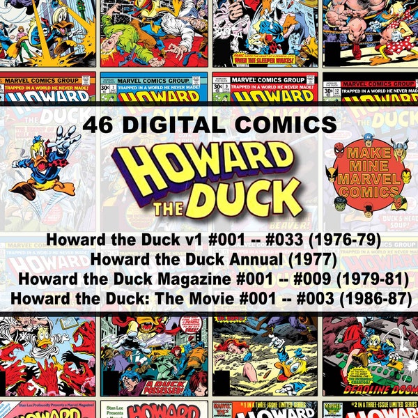 Howard the Duck Digital Comics | Marvel | superheroes | vintage retro collectable | 1970s | 1980s | Movie | Sci Fi | Humor | #HDDC001