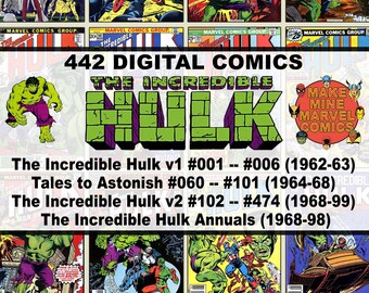 Bandes dessinées numériques Hulk | merveille | MCU | rétro vintage de collection | super-héros | Années 60 | Années 1970 | Années 80 | Années 90 | Incroyable | Bannière | #HKDC001