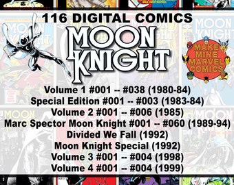 Moon Knight Digitale Comics | Marvel | Superhelden | Vintage Retro-Sammlerstück | 1980er Jahre | 1990er Jahre | Geheimnis | Bürgerwehr | Fantasie | #MKDC001