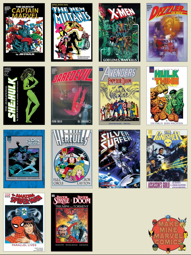 Graphic Novels Digital Comics Marvel superheroes vintage retro collectable 1980s 1990s X-Men Spider-Man Punisher GNDC001 image 3