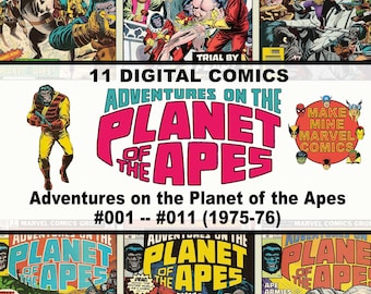 Planet of the Apes Marvel Comics | vintage retro collectable | 1970s | Adventure | movie | Charlton Heston | Sci Fi | #PADC001