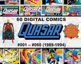 Quasar Digital Comics | Staunen | Superhelden | Vintage Retro Sammlerstück | 1980er Jahre | 1990er Jahre | Kosmische | Leerzeichen | Schild | MCU | #QUDC001