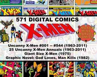 X-Men Digital Comics / Marvel / superhéroes / vintage retro coleccionable / 1960s / 1970s / 1980s / 1990s / 2000s / MCU / Wolverine / #XMDC001