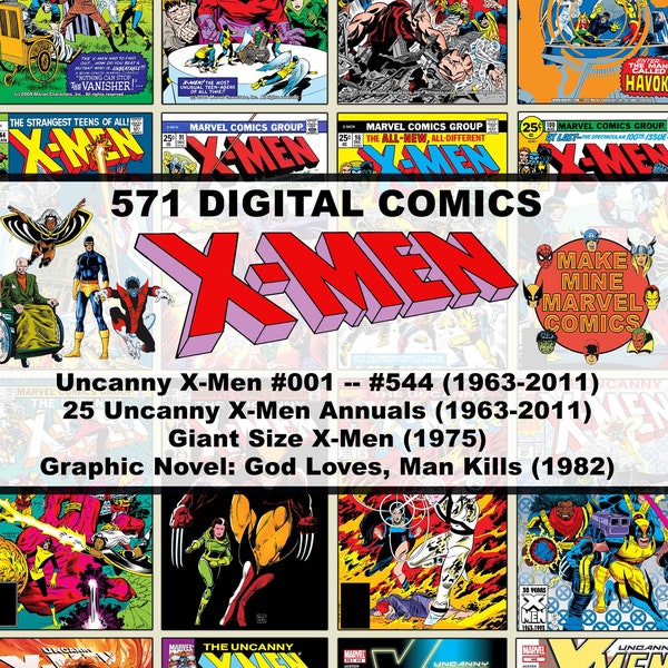 X-Men Digital Comics / Marvel / superhéroes / vintage retro coleccionable / 1960s / 1970s / 1980s / 1990s / 2000s / MCU / Wolverine / #XMDC001