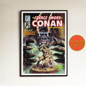 Savage Sword of Conan #14 Wall Art | Digital Download | Marvel Comic cover | Vintage 1970s retro poster | A1 & 2:3 ratio | fantasy | gift
