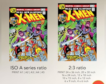 X-men Wall Art | Digital Download | Marvel Comic Cover X 3