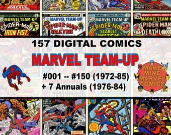 Marvel Team Up Digitale Comics | Vintage Retro Sammlerstück | 1970er Jahre | 1980er Jahre | Abenteuer | Superhelden | Spider-Man | Spinnen-Vers | #TUDC001