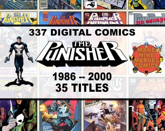 Punisher Digital Comics | Marvel | superheroes | retro collectable | 1990s | 1980s | Vigilante | Antihero | Movie | Frank Castle | #PUDC001