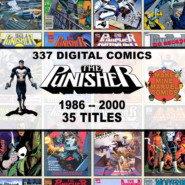 Punisher Digital Comics | Marvel | superheroes | retro collectable | 1990s | 1980s | Vigilante | Antihero | Movie | Frank Castle | #PUDC001