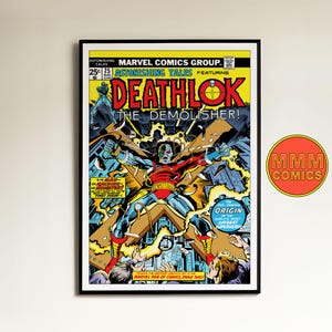 Deathlok #25 Arte mural / Descarga digital / Portada de Marvel Comics / Póster retro de los años 70 / Formato A1 2:3 / Superhéroes / Cyborg / #DLCC001