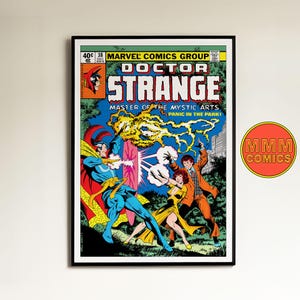 Arte mural de Doctor Strange n.° 38 / Descarga digital / Portada de cómic de Marvel / Póster retro vintage de los años 70 / Relación A1 y 2:3 / Superhéroes / MCU