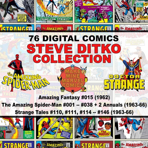 Steve Ditko Collection | Digital Comics | Marvel | superheroes | vintage retro collectable | 1960s | Spider-Man | Doctor Strange | #SDDC001