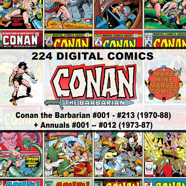 Conan the Barbarian Digital Comics | Marvel | fantasy | vintage retro collectable | 1970s | 1980s | Sword | Sorcery | Action | #CODC001