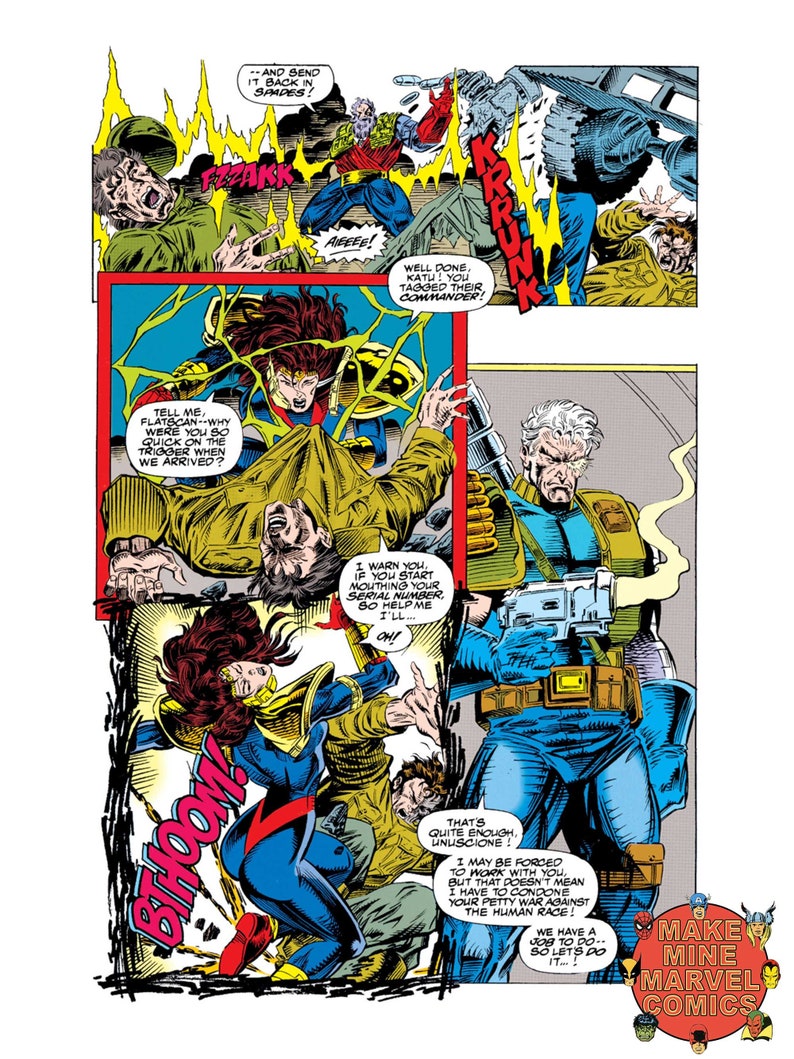 Cable Digital Comics Marvel superheroes vintage retro collectable 1990s Action X-Force X-Men Cyclops soldier CBDC001 image 3