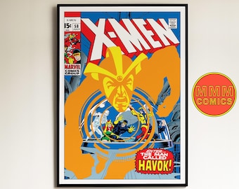 X-Men #58 Wall Art | Digital Download | Marvel Comic cover | Vintage 1960s retro poster | A1 & 2:3 ratio | superheroes | gift | #XMCC001