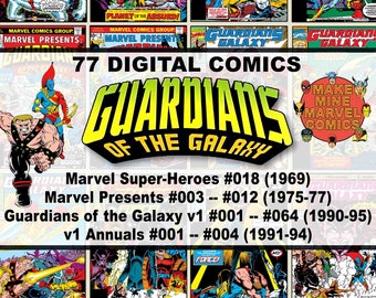 Guardians of the Galaxy Digital Comics | Marvel | superheroes | vintage retro collectable | 1960s | 1970s | 1990s | Movie | MCU | #GGDC001