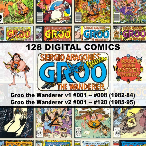 Groo the Wanderer Digital Comics | Marvel | vintage retro collectable | 1980s | 1990s | Sergio Aragones | Satire | Fantasy | #GWDC001