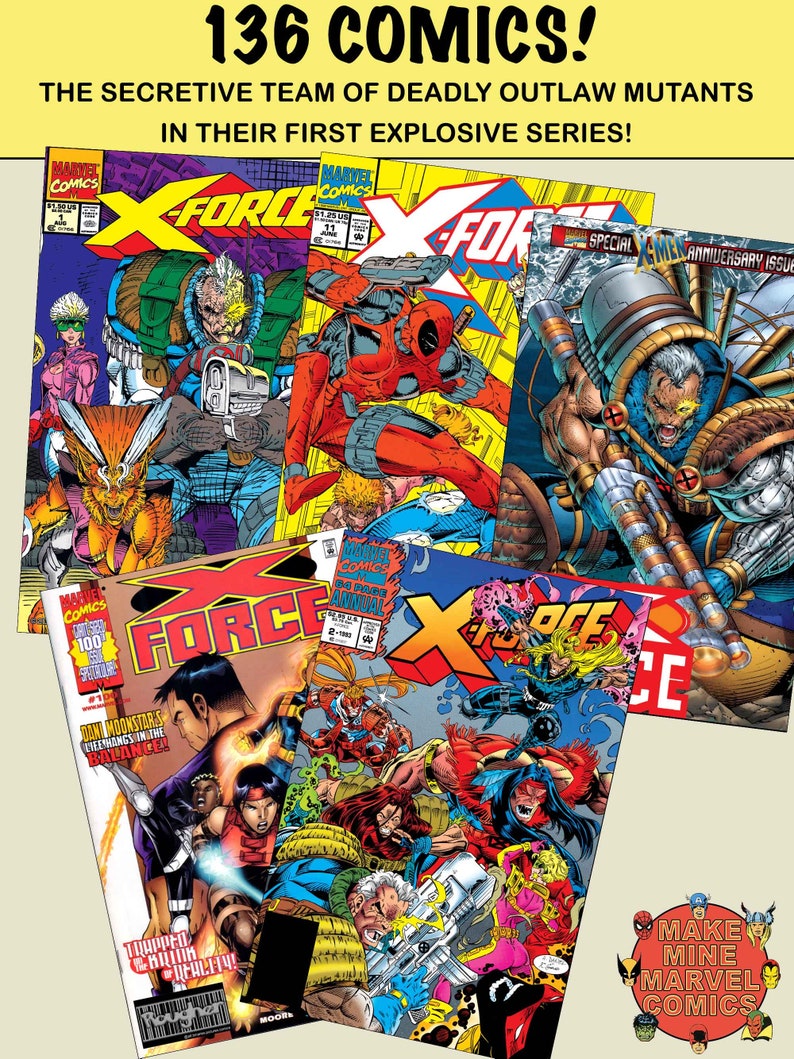 X-Force Digital Comics Marvel superheroes vintage retro collectable 1990s X-Men Domino Cable Rob Liefeld Mutant XODC001 zdjęcie 2