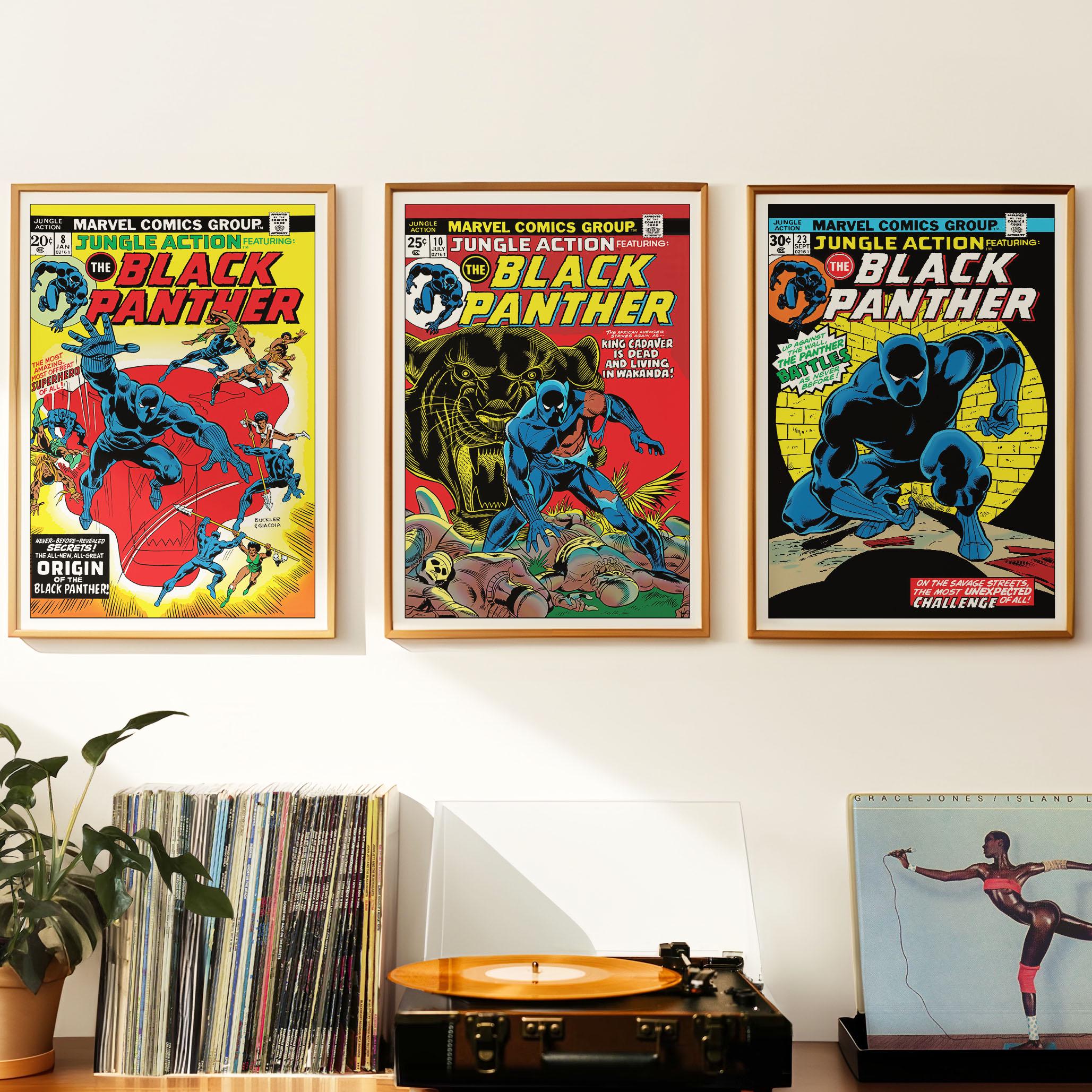 Black Panther Wall Art | Digital Download | Marvel Comic Cover X 3