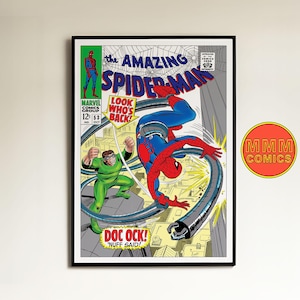 Spider-Man #53 Wandkunst | Digitaler Download | Marvel Comics Cover | Vintage 1960er Jahre Retro Plakat | A1 & Format 2:3 | Superhelden | Geschenk |#SMCC012