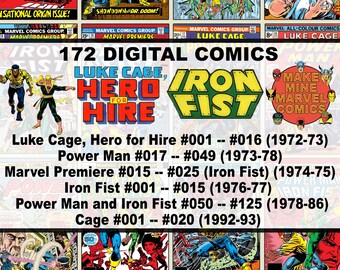 Luke Cage Iron Fist Digital Comics / Marvel / superhéroes / vintage retro coleccionable / 1970s / 1980s / artes marciales / Power Man / #LCDC001