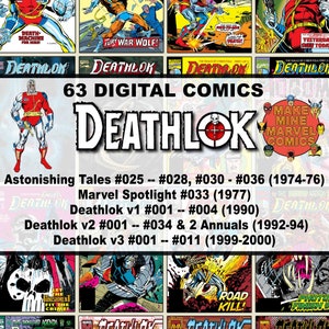 Deathlok Digital Comics Marvel superheroes vintage retro collectable 1970s 1980s 1990s Action cyborg soldier DLDC001 image 1