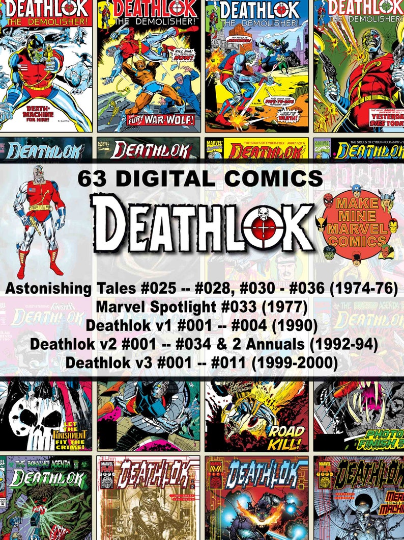 Deathlok Digital Comics Marvel superheroes vintage retro collectable 1970s 1980s 1990s Action cyborg soldier DLDC001 image 1