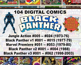 Black Panther Digital Comics / Marvel / MCU / vintage retro coleccionable / superhéroe / 1970s / 1980s / 1990s / Vengadores / Acción / #BPDC001