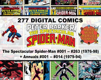 Spektakuläre digitale Spider-Man-Comics | Marvel | Superhelden | Vintage Retro-Sammlerstück | 1970er Jahre | 1980er Jahre | 1990er Jahre | Spinnenvers | #SSDC001