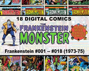 Frankenstein digitale strips | Verwonder | Prins van de Duisternis | vintage retro verzamelobject | Jaren 70 | Spanning | Monster | Verschrikking | #FMDC001