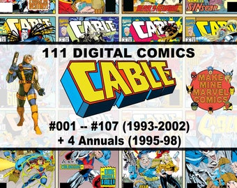 Cable Digital Comics | Marvel | superheroes | vintage retro collectable | 1990s | Action | X-Force | X-Men | Cyclops | soldier | #CBDC001