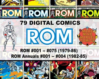 ROM Digital Comics | Marvel | superheroes | vintage retro collectable | 1970s | 1980s | Space Knight | Robot | Hasbro |  #RMDC001