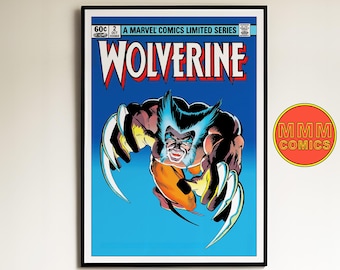 Wolverine #2 Wall Art | Digital Download | Marvel Comic cover | Vintage 1980s retro poster | A1 & 2:3 ratio | superheroes | X-Men | #WVCC001