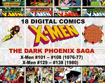 X-Men: Dark Phoenix Saga Digital Comics | Marvel | superheroes | vintage retro collectable | 1970s | 1980s | Jean Grey | MCU | #XPDC001