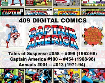 Captain America Digital Comics | Marvel | superheroes | vintage retro collectable | 1960s | 1970s | 1980s | 1990s | Avengers | #CADC001